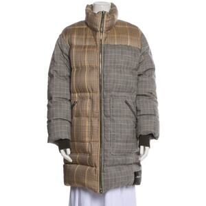 3.1 Phillip Lim Reversible Plaid Green Down Puffer Jacket S/M